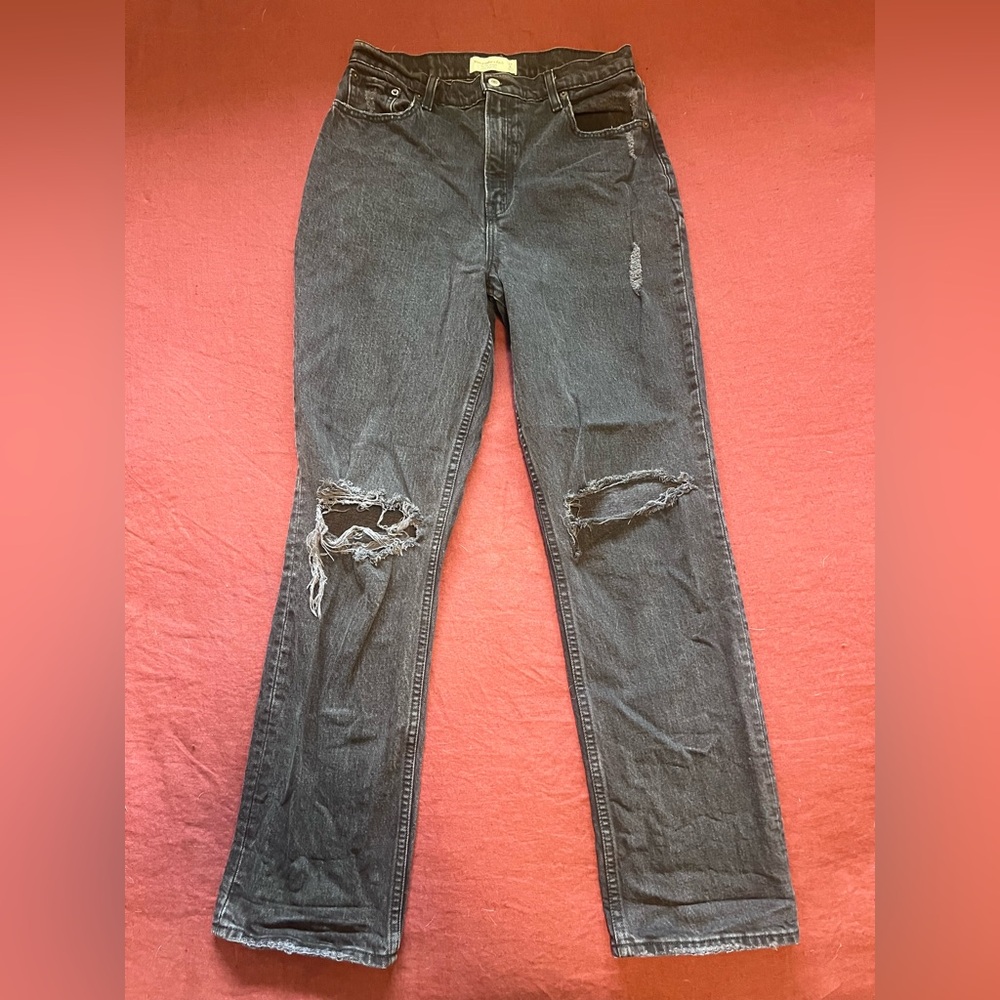 Abercrombie & Fitch Distressed Black Curve Love Denim